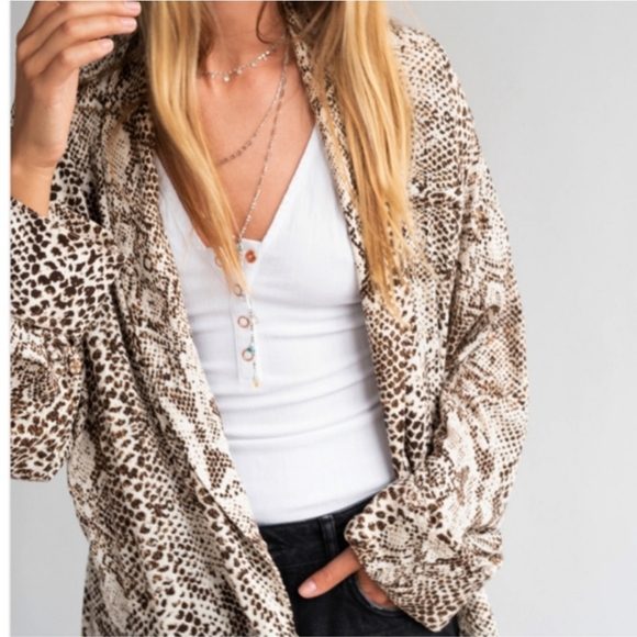Free People Snake Print Cardigan Duster - Picture 9 of 12